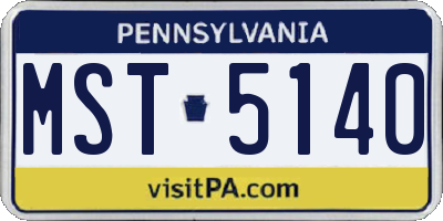 PA license plate MST5140