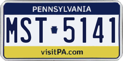 PA license plate MST5141