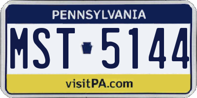 PA license plate MST5144