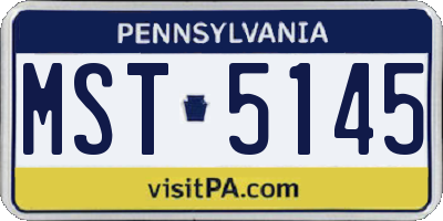 PA license plate MST5145