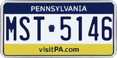 PA license plate MST5146