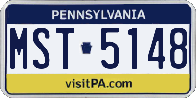 PA license plate MST5148