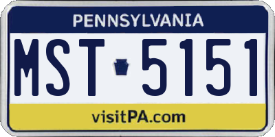 PA license plate MST5151
