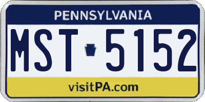 PA license plate MST5152