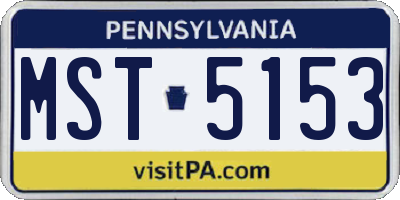 PA license plate MST5153