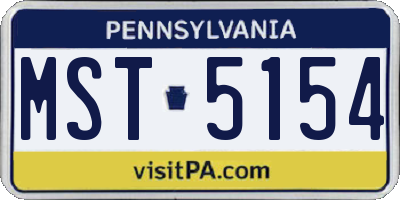 PA license plate MST5154