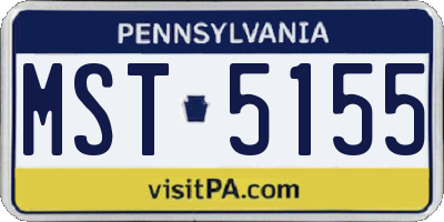 PA license plate MST5155