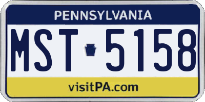 PA license plate MST5158
