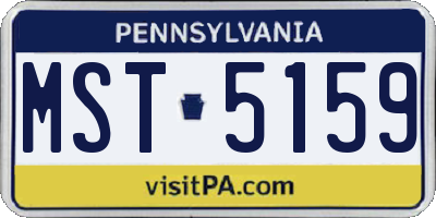 PA license plate MST5159