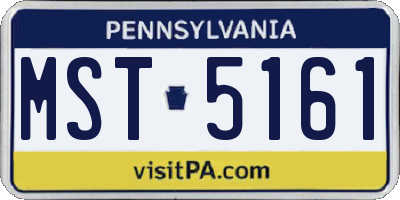 PA license plate MST5161