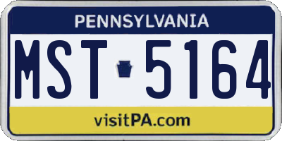 PA license plate MST5164