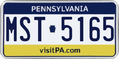PA license plate MST5165