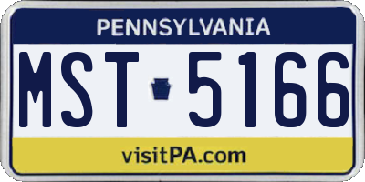 PA license plate MST5166