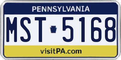 PA license plate MST5168