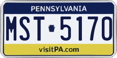 PA license plate MST5170