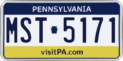 PA license plate MST5171