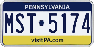 PA license plate MST5174