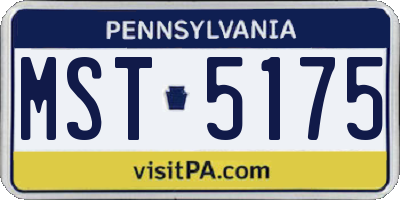 PA license plate MST5175