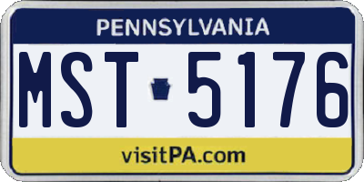 PA license plate MST5176