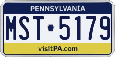 PA license plate MST5179