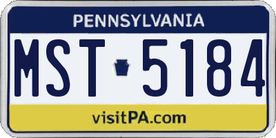 PA license plate MST5184