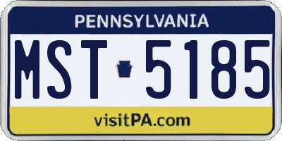 PA license plate MST5185
