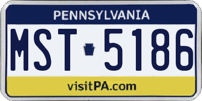 PA license plate MST5186