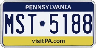 PA license plate MST5188