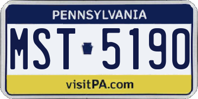 PA license plate MST5190