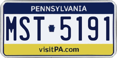 PA license plate MST5191