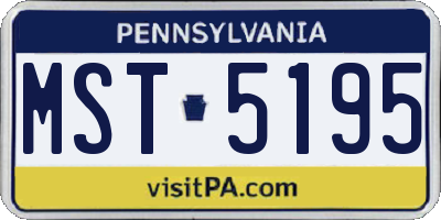 PA license plate MST5195