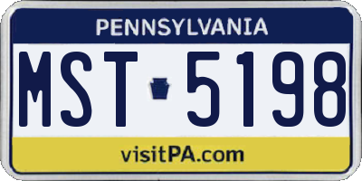 PA license plate MST5198
