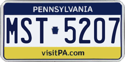 PA license plate MST5207