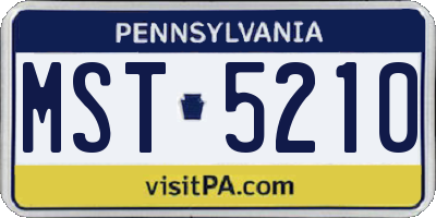 PA license plate MST5210