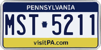 PA license plate MST5211