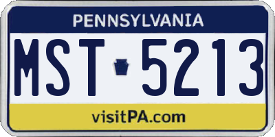 PA license plate MST5213