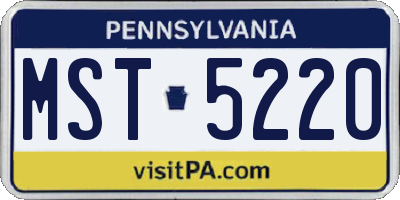 PA license plate MST5220
