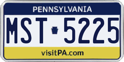 PA license plate MST5225