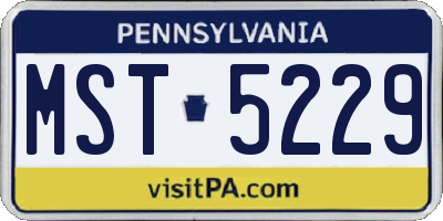 PA license plate MST5229