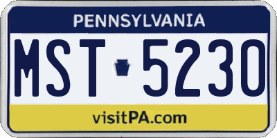 PA license plate MST5230