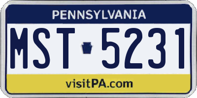 PA license plate MST5231