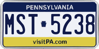 PA license plate MST5238
