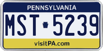 PA license plate MST5239