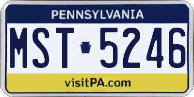 PA license plate MST5246