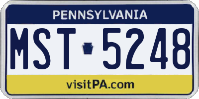 PA license plate MST5248