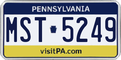 PA license plate MST5249