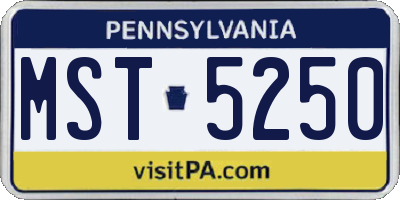 PA license plate MST5250