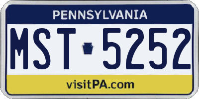 PA license plate MST5252