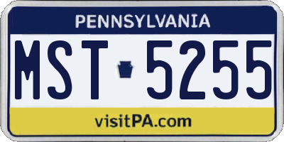 PA license plate MST5255