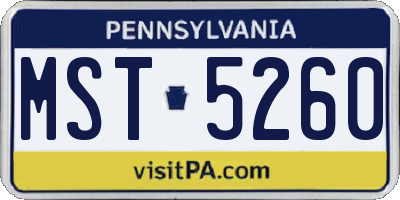 PA license plate MST5260